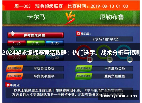 2024游泳锦标赛竞猜攻略：热门选手、战术分析与预测